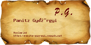 Panitz Györgyi névjegykártya